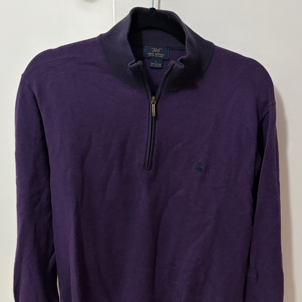 Brooks Brothers Deep Purple Cotton Cashmere Sweater